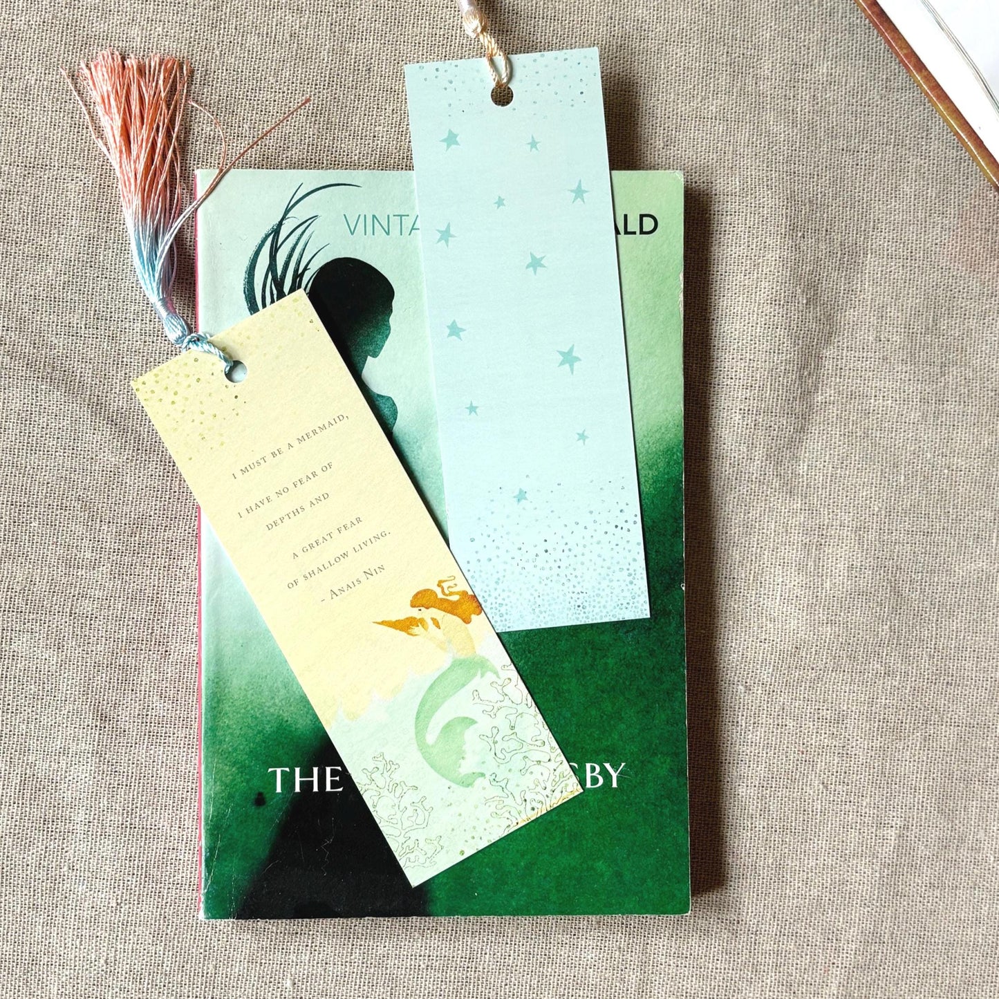 July Mail Club: Mermaid and Shells Bookmark, Postcard and Newsletter