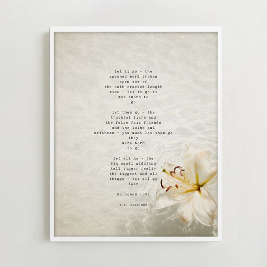 e.e. cummings 'So Comes Love' Poem Print: Literary Wall Art