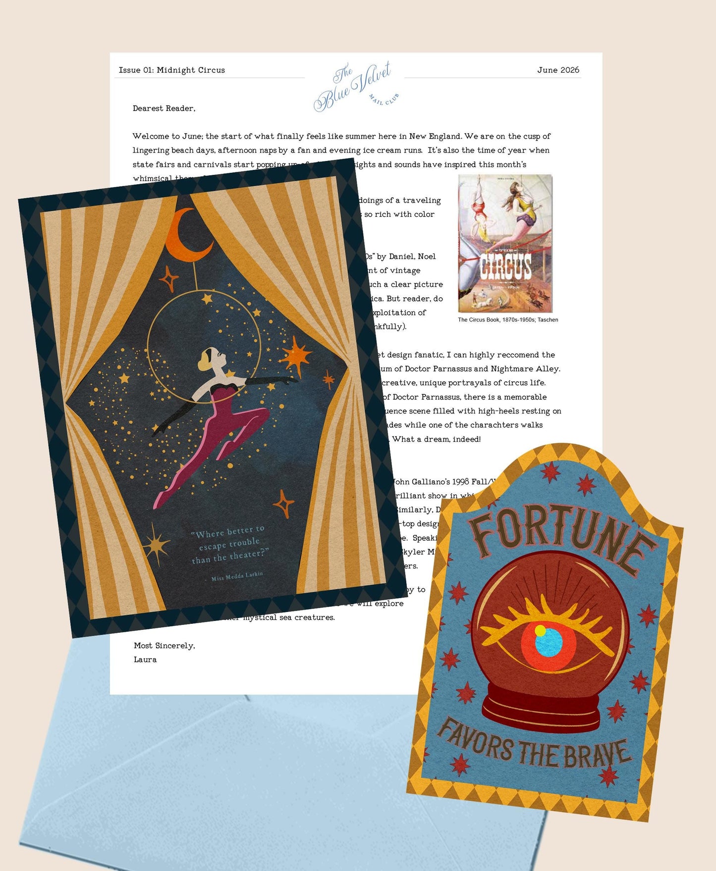 Mail Club, Midnight Circus Illustration & Sticker for June