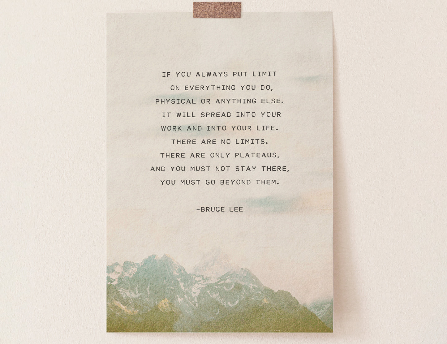 Bruce Lee Motivational Quote "There are no limits..."