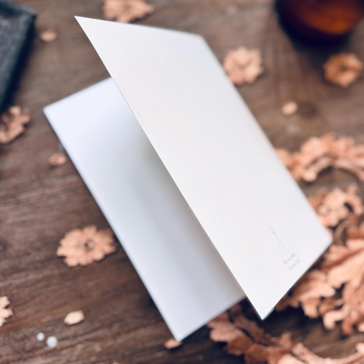 Inside of greeting card which is blank
