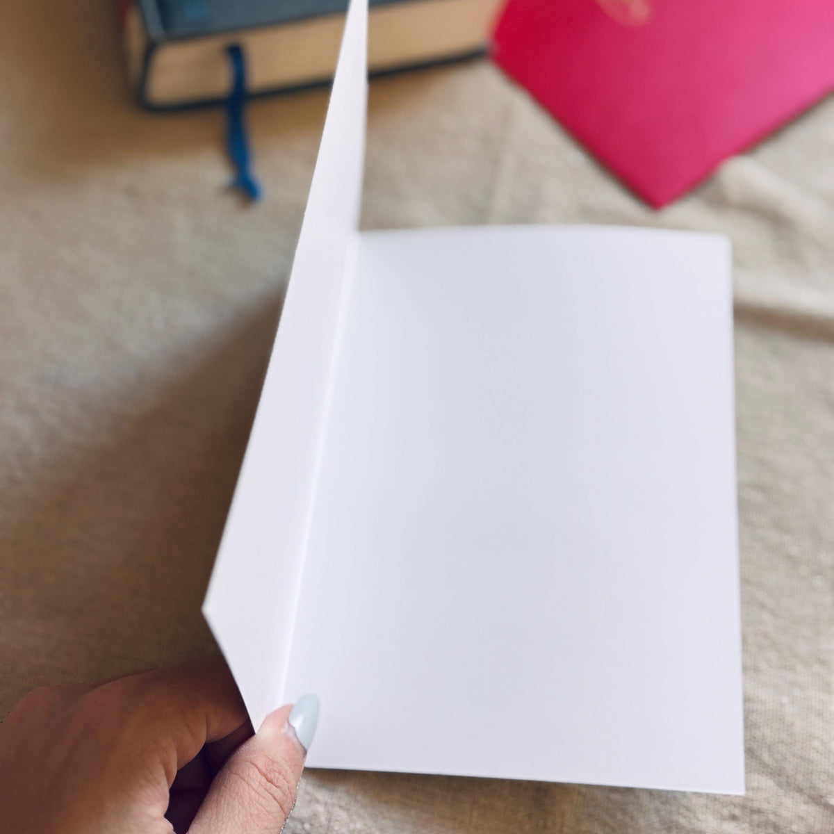 Inside of card which is blank