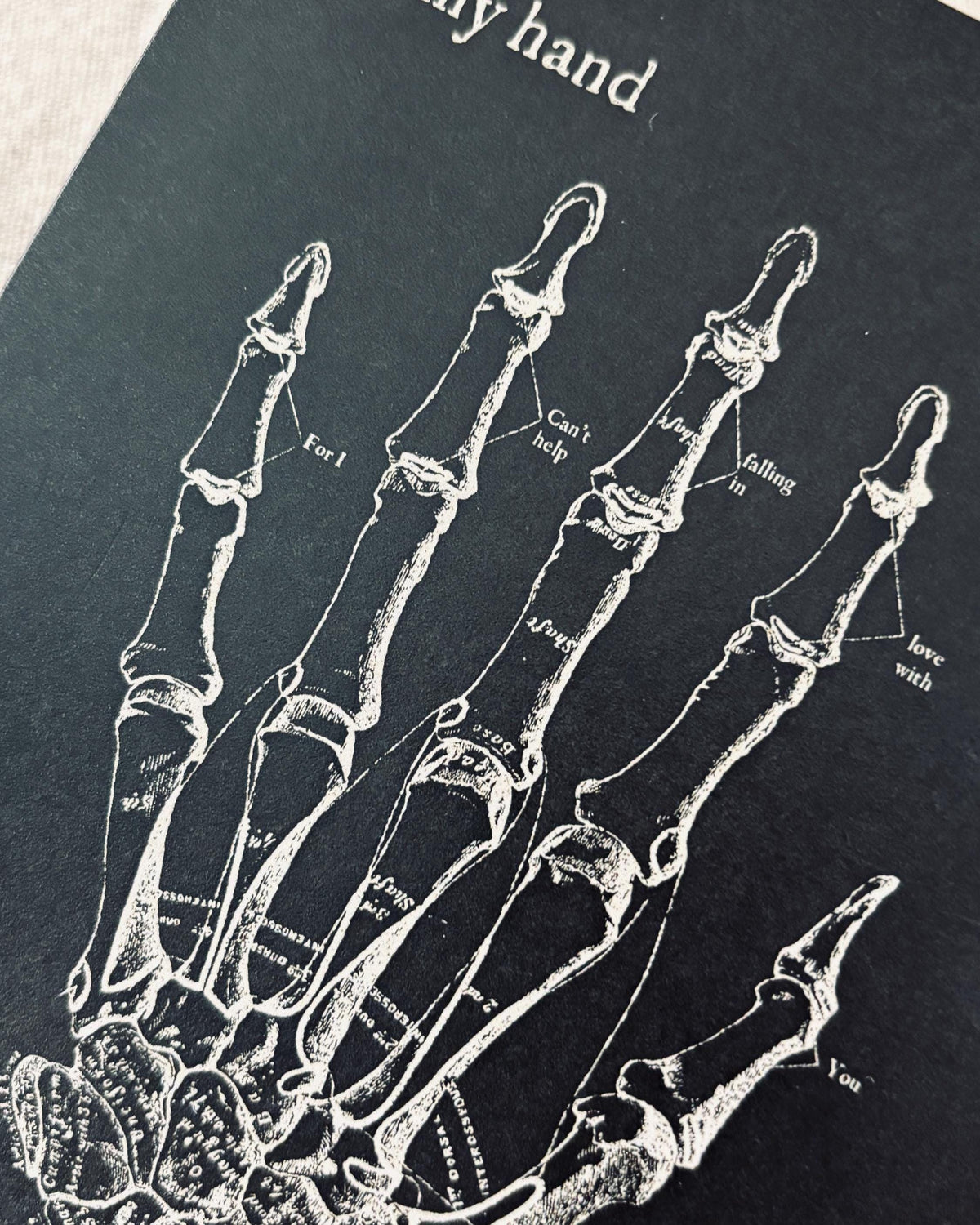 Close up of greeting card
