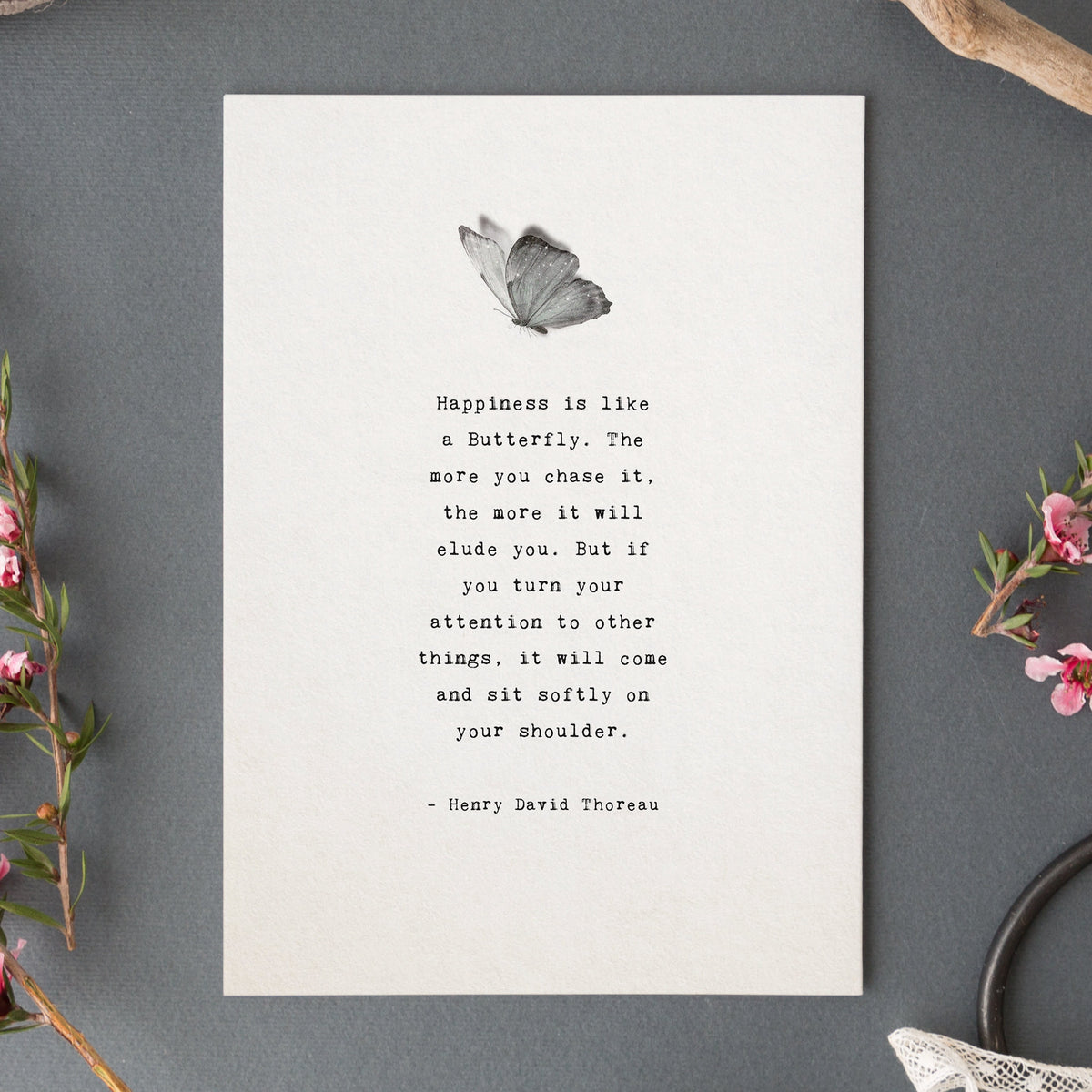 Thoreau Butterfly Quote Print: