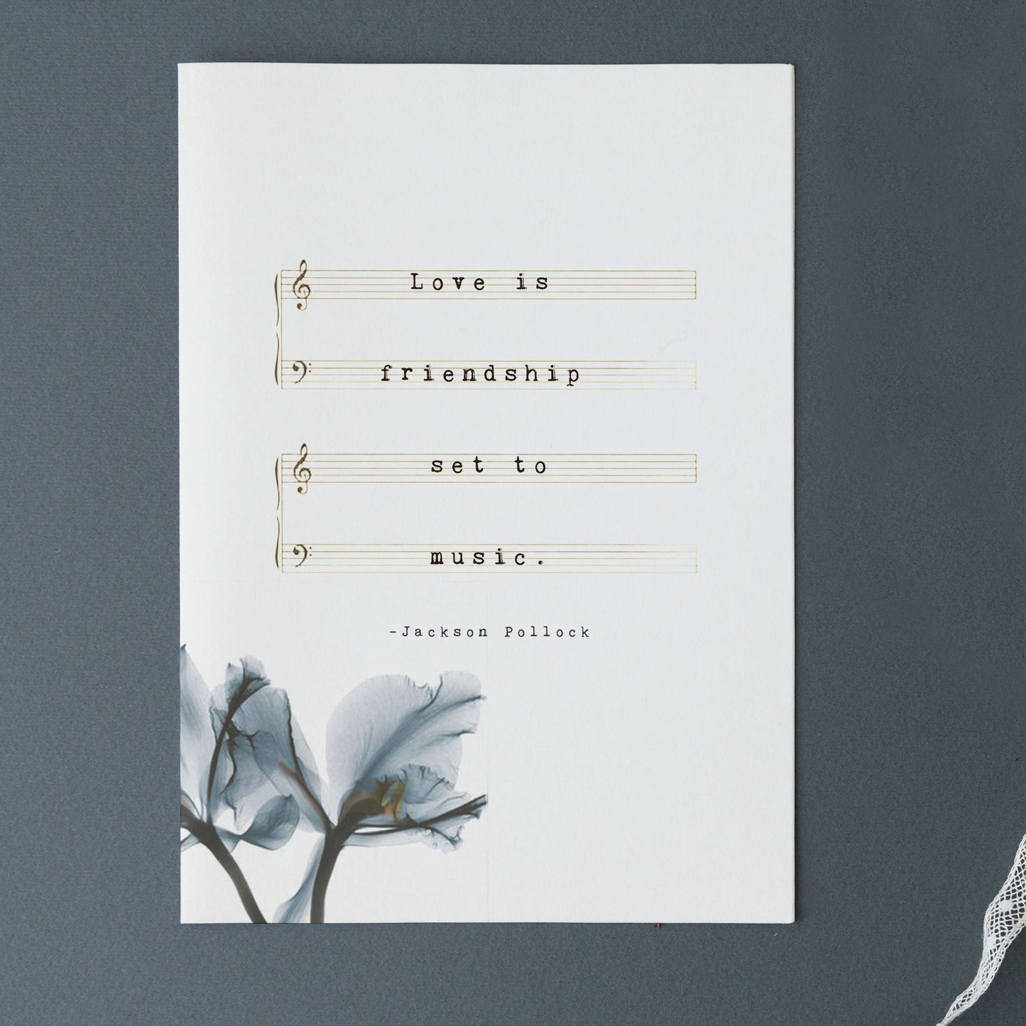 Jackson Pollock Love and Friendship Quote Print