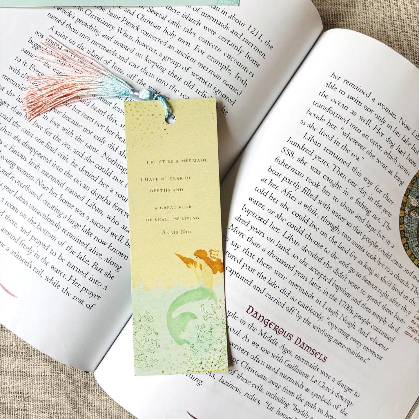 July Mail Club: Mermaid and Shells Bookmark, Postcard and Newsletter