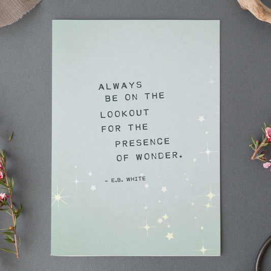 Always be on the lookout for the presence of wonder