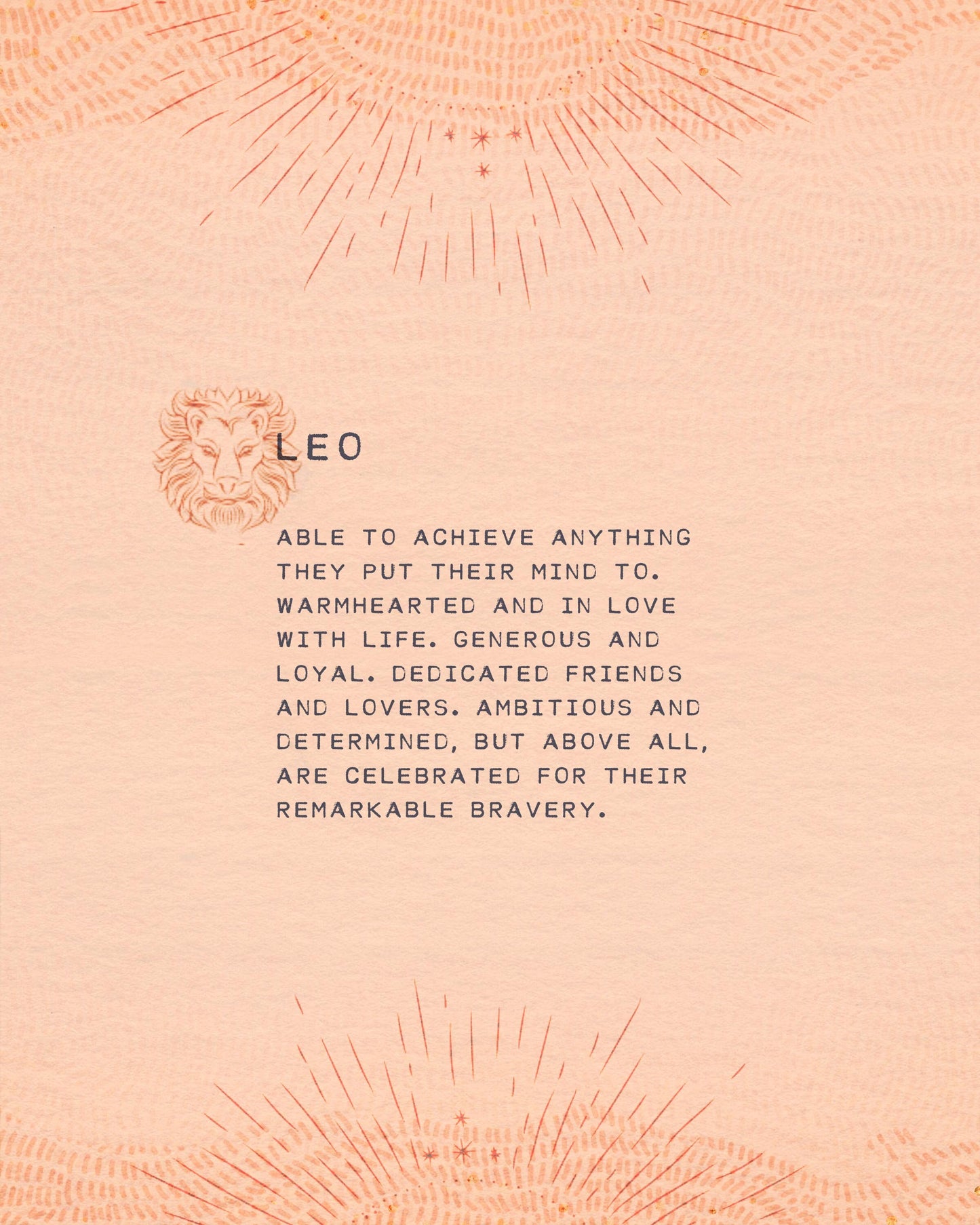 Leo zodiac astrology art