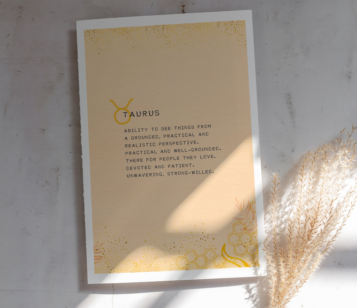 Taurus zodiac print horoscope art