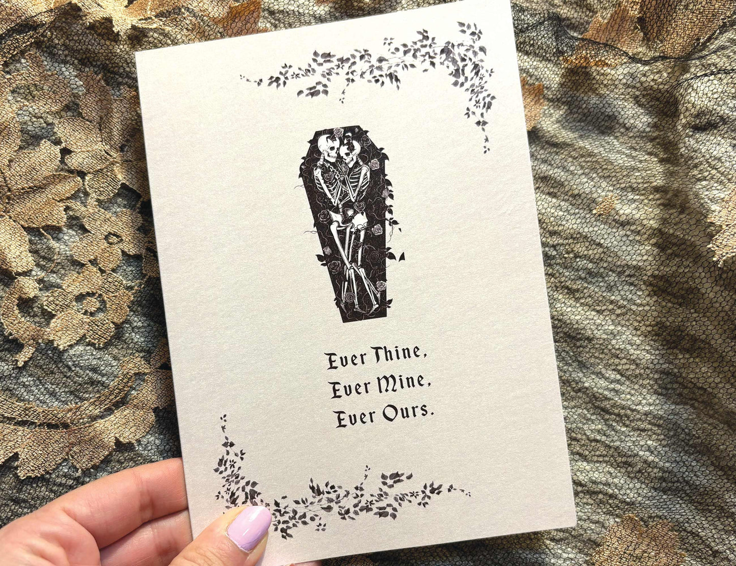 Goth Love Card, Emo Anniversary Card, Skeleton Lovers Card